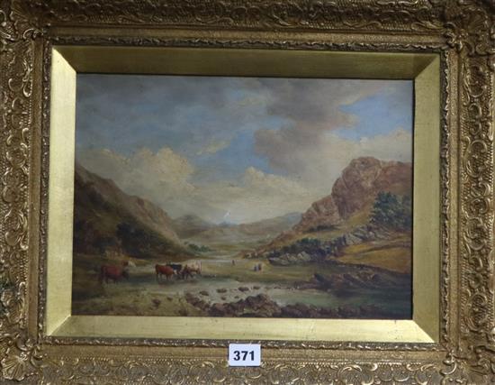 19th century English School - oil on panel Highland landscape 24 x 34cm